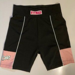 🧡3/15 Puma x Barbie XTG Tight Shorts Black and Pink Women's Small
